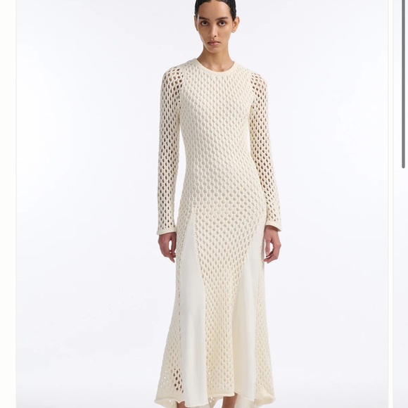 Elegant Brown Knit Maxi Dress - Picture 1 of 4